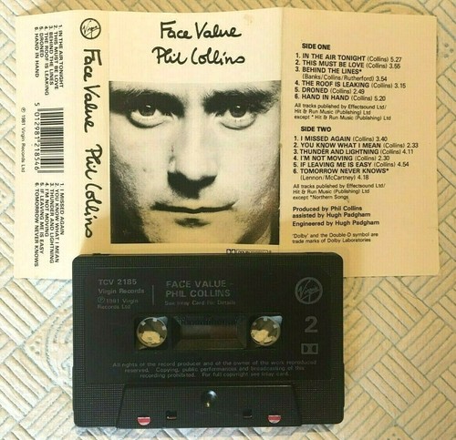 Phil Collins Face Value Cassette tape UK Virgin – TCV 2185 1981 - Picture 3 of 4