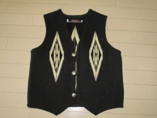 Vintage 1990s Centinela Chimayo Vest Jacket Mens Size 38 Black Native Indian