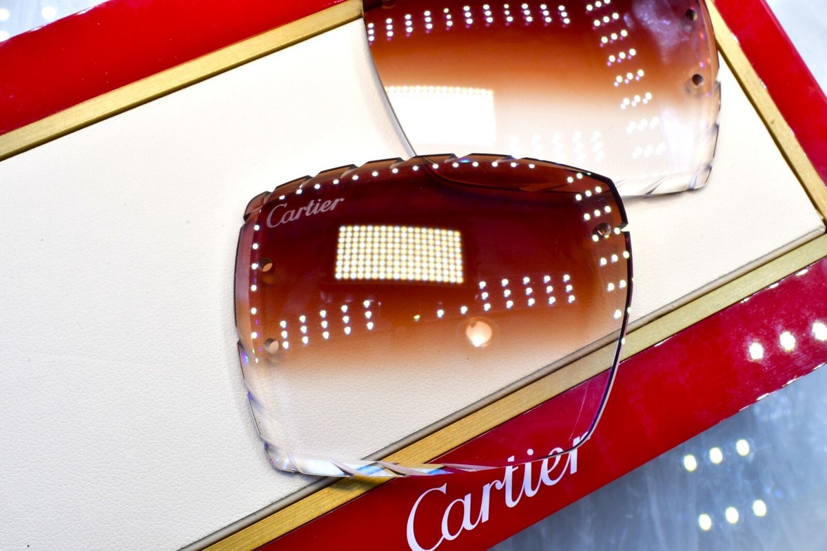 Cartier big c diamond cut lenses wood horn trivex Sunglasses