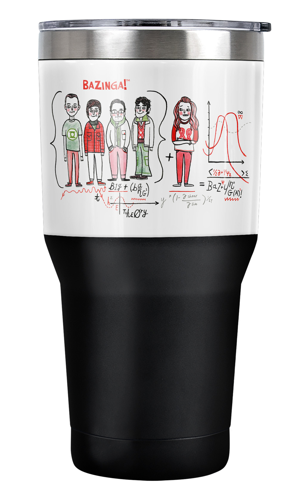 Big Bang Theory Bazinga Equation Tumbler 30oz Vacuum Insulated & Double Wall