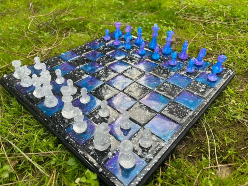 Customize Chessboard w\ Colourful Chessboard - Resin Chess Set - Handmade Chess - Picture 2 of 7
