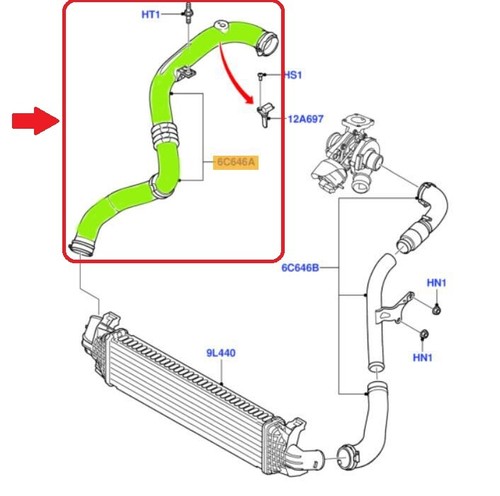 FORD MONDEO IV S-MAX GALAXY III 1.8 TDCi TURBO INTERCOOLER MANGUERA 1521483 - Imagen 8 de 8