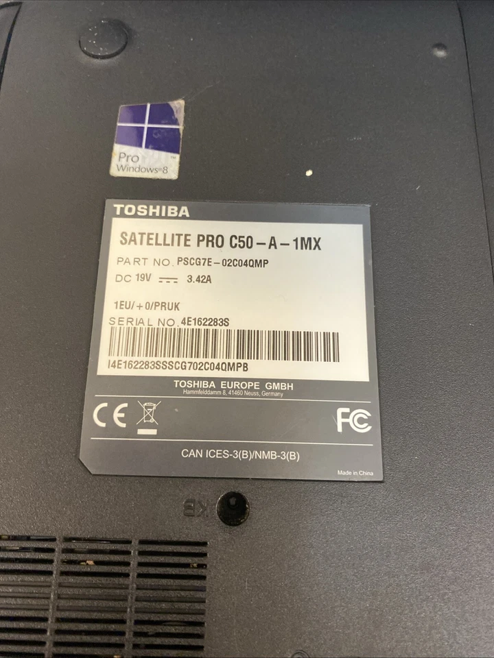 Toshiba Satellite Pro C50-A-1MX Laptop. Core i3. No Hdd Faulty No Charger Repair - Image 4 of 4