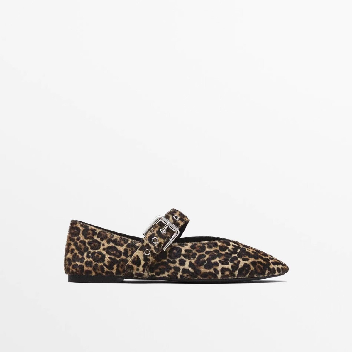 Massimo Dutti Women's Vintage Leopard Print Ballet Flat Mary