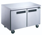 New 2 Door 48" Under Counter Refrigerator Worktop Cooler Nsf Dukers Duc48R #2037