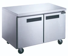 NEW 2 Door 36" Under Counter Freezer Worktop Stainless 120V Dukers DUC36F #3894