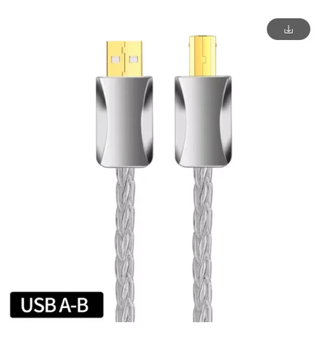 Hi-end Pure Silver OTG Type A to Type B, Type C USB Cable for Amplifier DAC - Picture 8 of 15