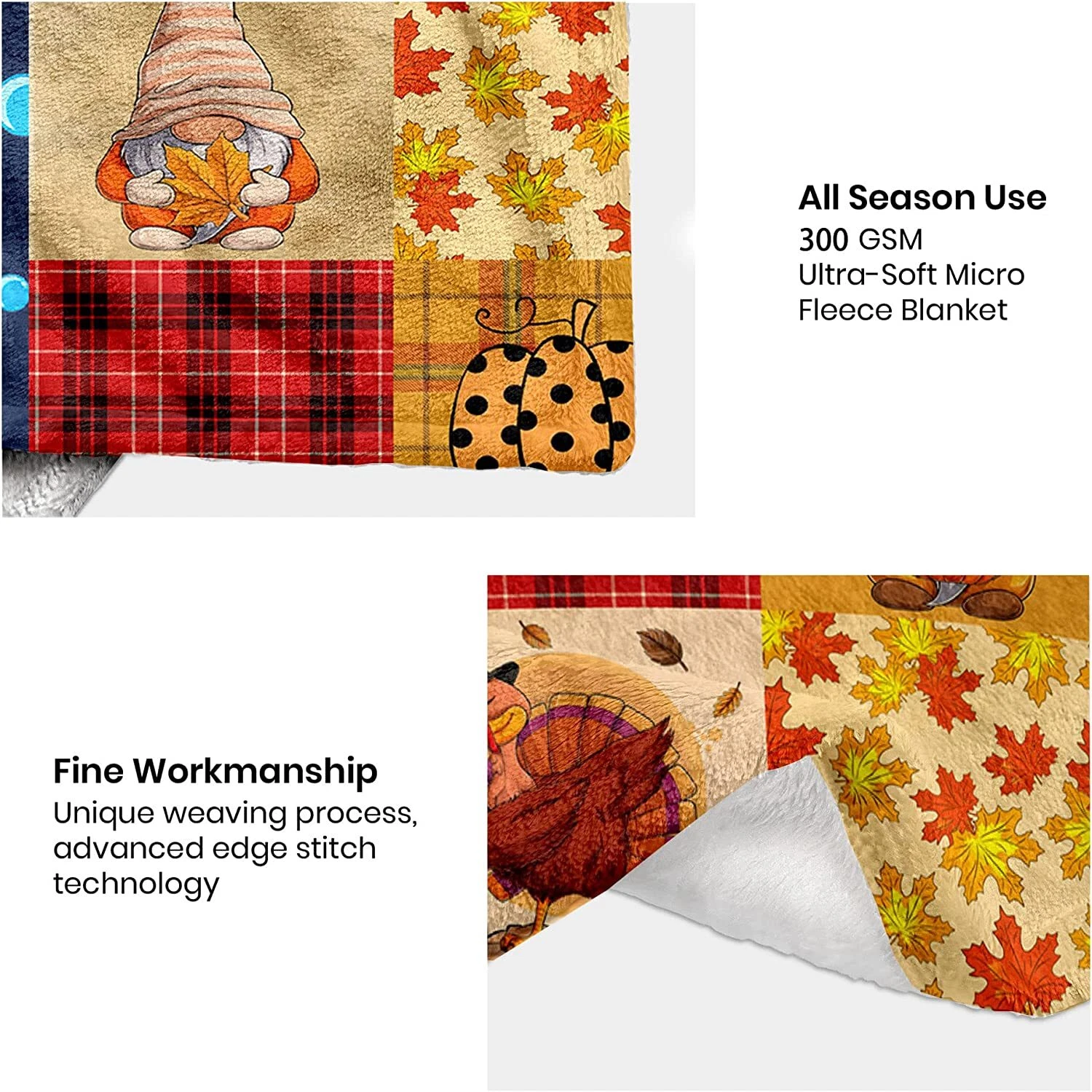 Thanksgiving Pumpkin Blanket Super Soft Flannel Fleece Throw Blankets Pumpkin