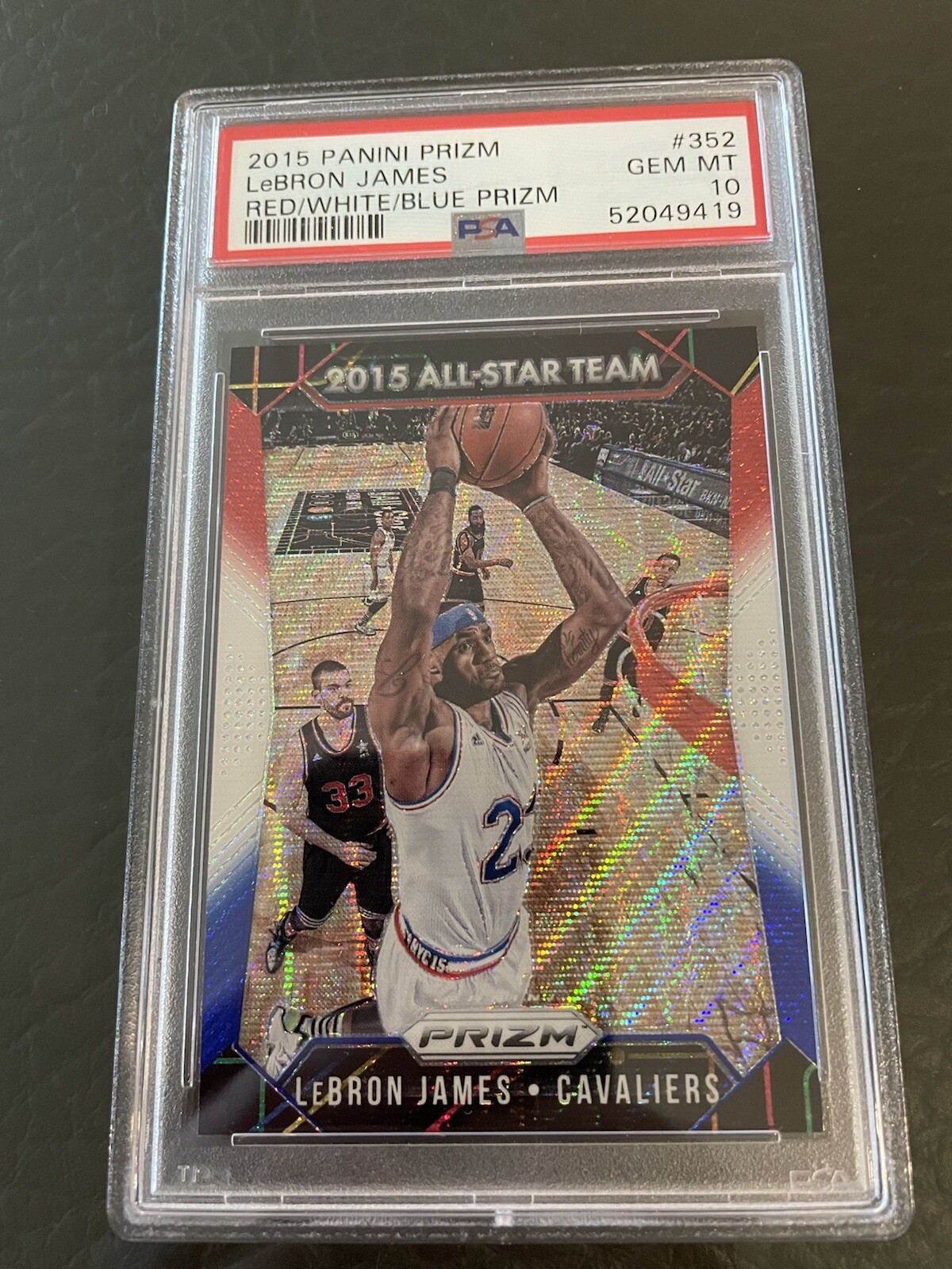 Lebron James 2015 Prizm Red White Blue Prizm PSA10