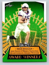 2023 Leaf Draft Football #16 Max Duggan Award Winners Green TCU
