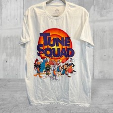Space Jam Looney Tunes Men's Large T Shirt Cartoon Tee 90s Bugs Bunny Taz Marvin