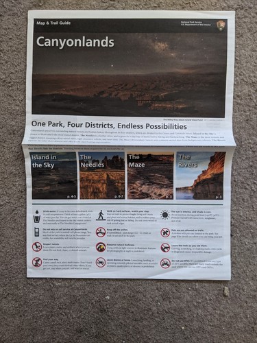 Visitor Guide Canyonlands National Park Map & Trail Guide, Utah EXCELLENT COND.