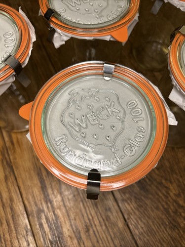 5x Weck Large Jar And Rundrand Glas 100 Lid - 15cm Tall By 11cm Wide - New - Picture 6 of 20
