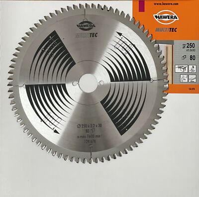 Hawera Kreissägeblatt 250 x 30 x 3,2  mm 80 Z  Multimaterial 