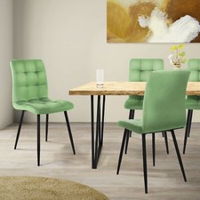 4 sedie da cucina sala pranzo poltroncine salotto velluto salvia imbottite