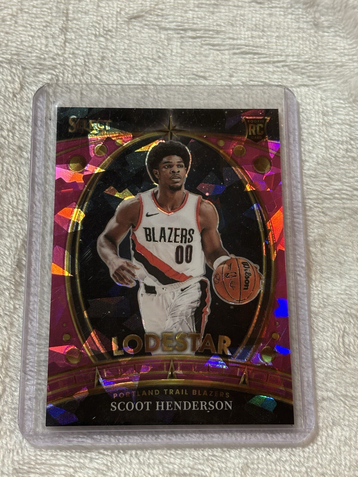 2023-24 Panini Select - Lodestars Pink Cracked Ice #1 Scoot Henderson /99 (RC)
