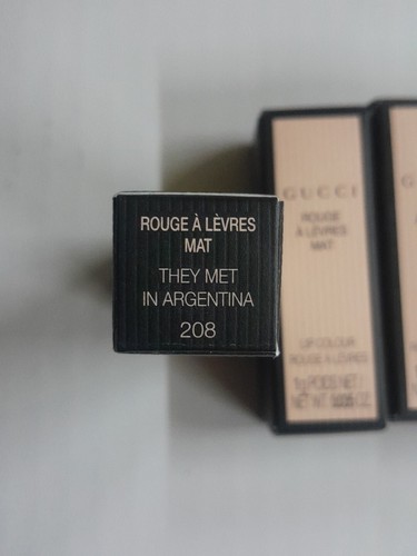 Gucci Rouge A Levres Mat They Met IN Argentina 208 Lip Colour 1g Mini NEW IN BOX - Picture 10 of 11