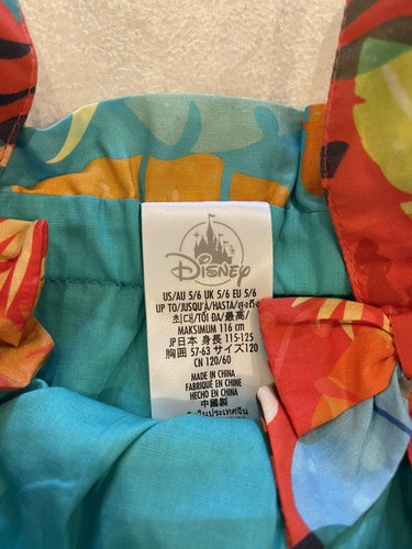 NWT Disney Store MOANA Bow Floral Ruffle Dress Size 5-6  - Picture 4 of 5