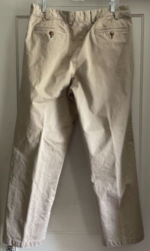 Orvis 100% Cotton Twill Khaki Chino Pants Pleated Beige Men's Size 36x30 - Picture 12 of 14