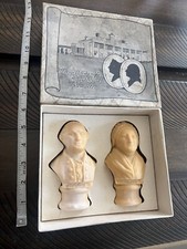 VERY RARE VINTAGE BICENTENNIAL Memento George & Martha Washington soap bust set.
