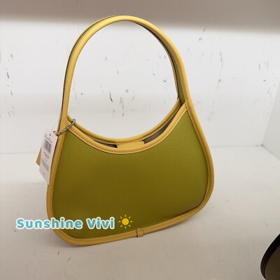 NWT COACH Lime Green/SUNFLOWER Ergo Bag In Coachtopia Leather CK112