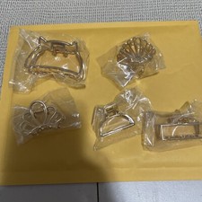Hair Clips Gold Toned Metal Multiple Style Sizes of Holders Bundle Of 5 . New