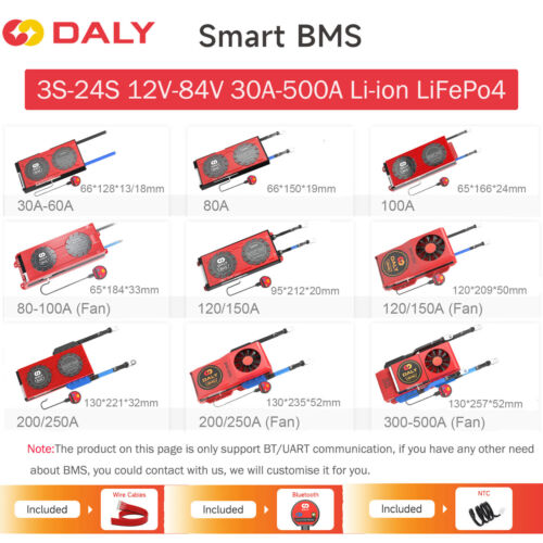 Daly 3S-24S 30A-500A LiFePo4 Li-ion Smart BMS with Balance & Bluetooth Module - Bild 1 von 13