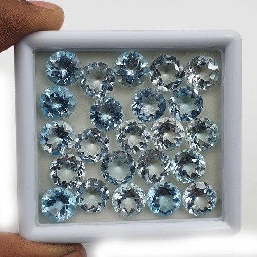 Pierre Précieuse Topaze Bleue Ciel AAA+ (création De Laboratoire) - 93,65 Carats, Taille Cœur, Pureté Loupe Clean