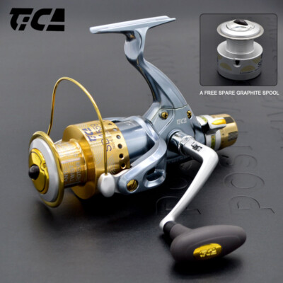 TICA SD Rear Drag Spinning Fishing Reel Live Bait Fishing + Spare Graphite Spool