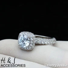 WOMEN 925 STERLING SILVER ICY BLING CZ ENGAGEMENT RING SIZE 6-9*ASR120