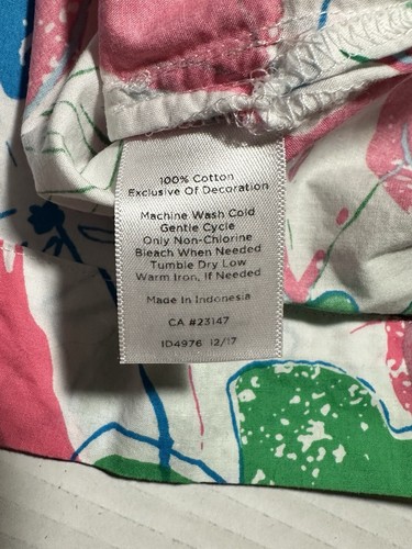 Talbots Womens Bright Floral 3/4 Sleeve Popover Embroidered V-Neck Top Medium - Picture 8 of 10