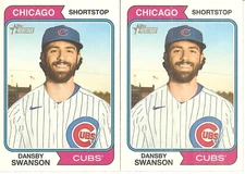 2 CARD 2023 TOPPS HERITAGE DANSBY SWANSON BASEBALL CARD LOT #37