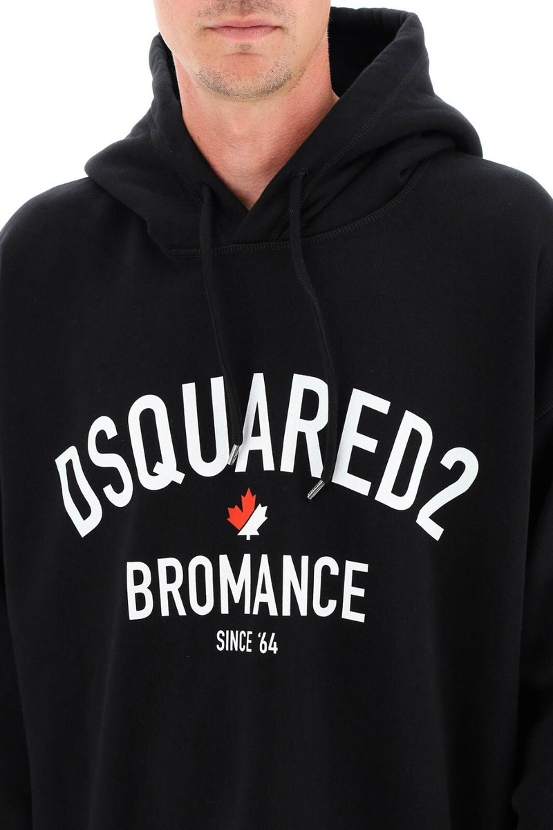 DSQUARED2 Black Bromance S71GU0546 Relaxed Fit Hoodie Made DSQUARED2 Black Bromance S71GU0546 Relaxed Fit Hoodie Made