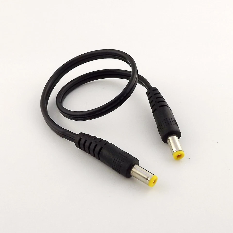 1x 1FT Male to Male 5.5mm x 2.1mm Plug DC Power Adapter Cable 18AWG CCTV Camera - Image 2 of 4