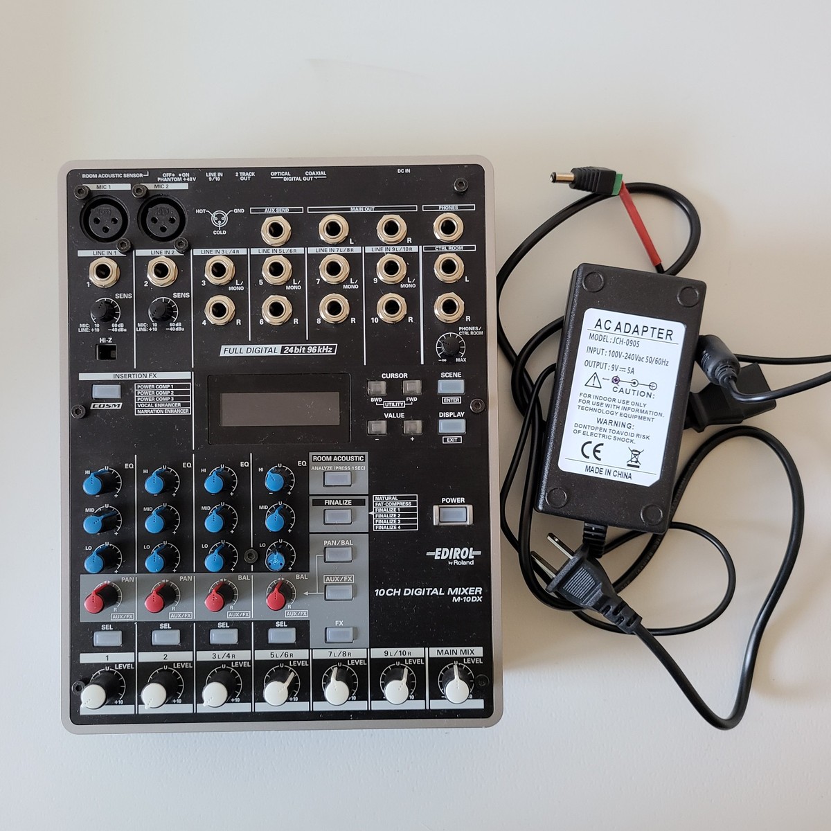Roland M-10DX Digital Mixer with power supply. Missing a button