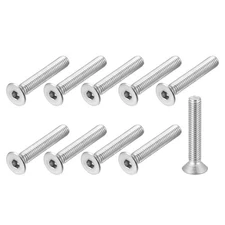 10Pcs M6x35mm Flat Socket Head Countersunk Machine Screws 304 Stainless Steel