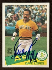 DAVE LOPES SIGNED Topps 1985 Card AUTOGRAPH Oakland Athletics All Star
