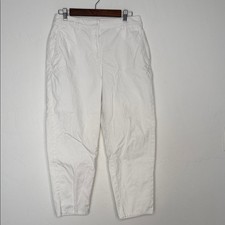 Eileen Fisher Organic Cotton Hemp Ankle Pants White Size 8