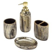 Nicole Miller - Bathroom Set, 4pc Resin Countertop Accessories, Multipurpose ...