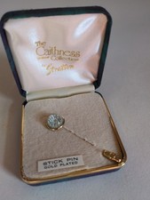 Caithness Glass Miniature Millefiori Stick Pin/Brooch By Stratton Gold Plated 