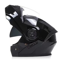 Casco Modulare Apribile Moto Touring Sport Visiera Parasole Nero Uomo Donna Bike