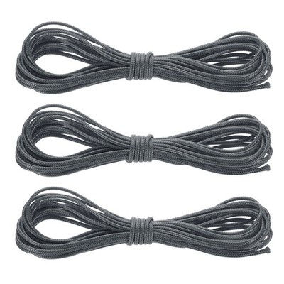 3Pcs Waxed Polyester Cord, 5.5 Yard 2mm Wax Bead Thread String, Dark Gray