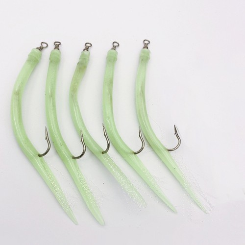 Haute Qualité 5Pcs MoruePêche Anguille Tube Jig Appât avec Pieuvre Barbelée - Photo 10/51