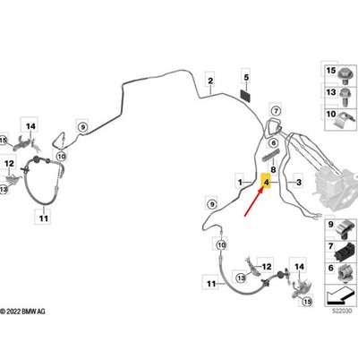 BMW 5 G60 Front Brake Line Pipe LHD 34308840710 NEW ORIGINAL