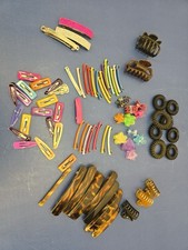Huge Lot of 70 Girls  Colorful Hair Barrettes Ponytail Holders Snap Clips