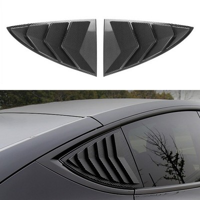 Car Rear Side Window Louver Shutter Cover Trim For Tesla Model Y 2020-2024 2PCS