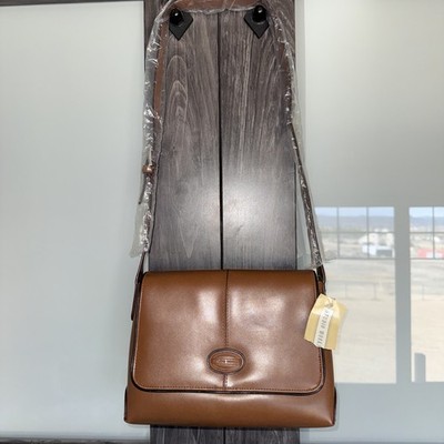 Vintage Leather Studio Works Shoulder Bag Purse and Wallet Set Brown NWT NEW