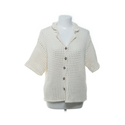 Leap, Kurzarmhemd, Größe: XS, Beige, Baumwolle/Polyester, Grobstrick, Damen #UFN