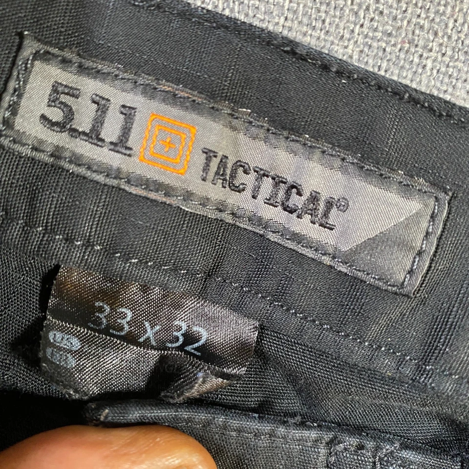 Lote de 4 Pantalones de Carga 5.11 Tácticos Para Hombre Negros 33x32 Duraderos Flex Tac Utility Foto 4 de 4