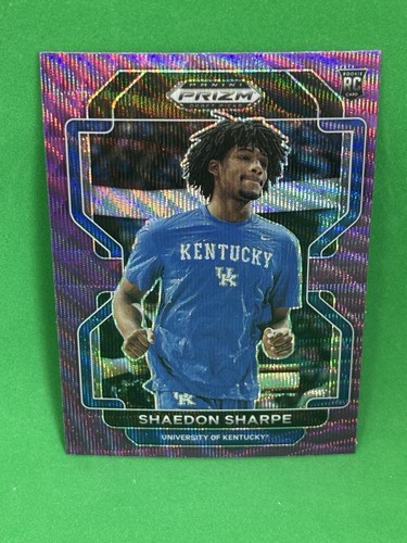 2022-23 Panini Prizm Draft Picks - Shaedon Sharpe #54 Purple Wave Prizm (RC) - Picture 1 of 2